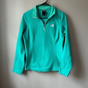 The North Face Turquoise Fleece pullover Jacket 1/4 zip womens size medium